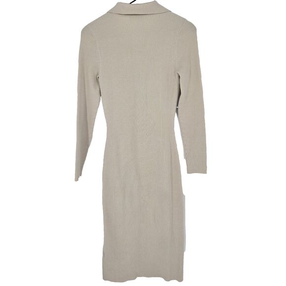 Babaton Ribbed Bodycon Midi Dress Medium Minimalist Preppy Classic - Picture 7 of 7